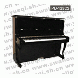 威腾牌PD-123C2亮光黑色弯腿123立式钢琴