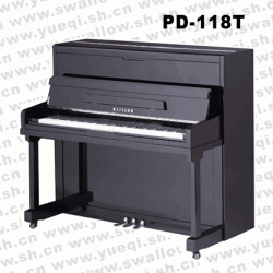 威腾牌PD-118T亮光黑色直腿118立式钢琴