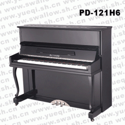威腾牌PD-121H6亮光黑色高谱弯腿带缓降121立式钢琴
