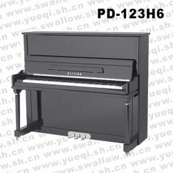 威腾牌PD-123H6亮光黑色直腿带缓降123立式钢琴