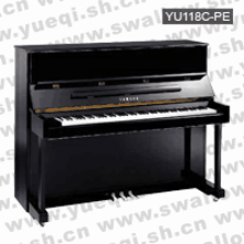 雅马哈牌YU118C-PE光面桃花心木黑色直脚118立式钢琴