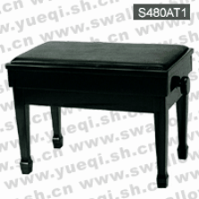 珠江牌S480AT1专业系列人造革木制升降黑色钢琴凳