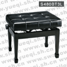 珠江牌S480BT3L专业系列真皮木制升降黑色钢琴凳