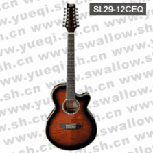 埃士顿牌SL29-12CEQ型12弦虎纹枫木民谣电声吉他