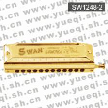 天鹅牌SW1248-2型12孔48音半音阶仿金口琴(塑盒/厚座板)